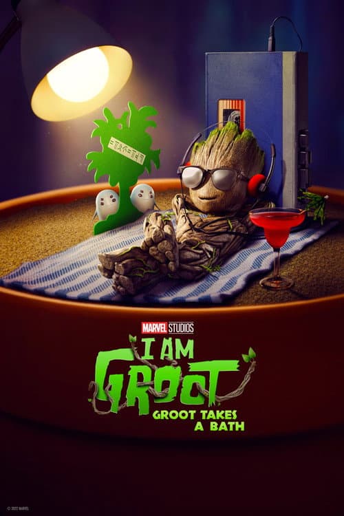 Póster de Groot se da un baño
